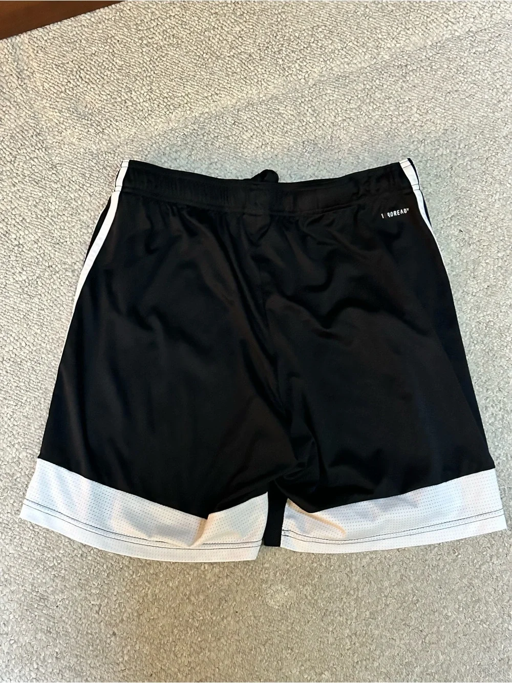 adidas Black Athletic Shorts with White Stripes